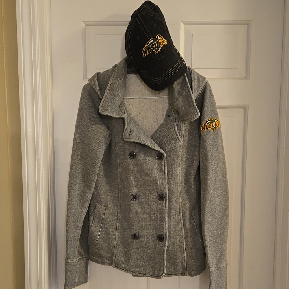 NDSU Gray Pea Coat & Hat Bundle